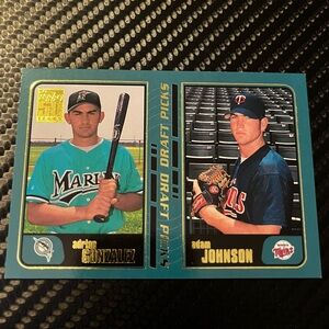 3 FOR $15 ADRIAN GONZALEZ MARLINS ADAM JOHNSON TWINS 2000 TOPPS DRAFT PICKS CARD